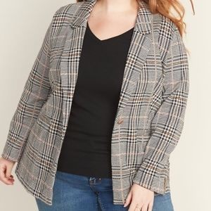 OLD NAVY Patterned Plaid Boyfriend Blazer Jacket Womens 2x